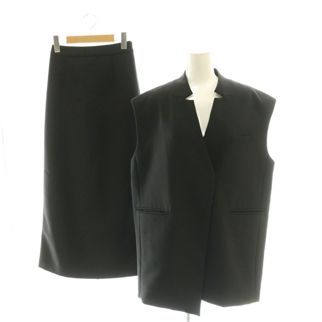 アメリヴィンテージ Ameri VINTAGE otona MUSE VEST SET UP セットアップ ベスト タイトスカート S ブラック DF OS