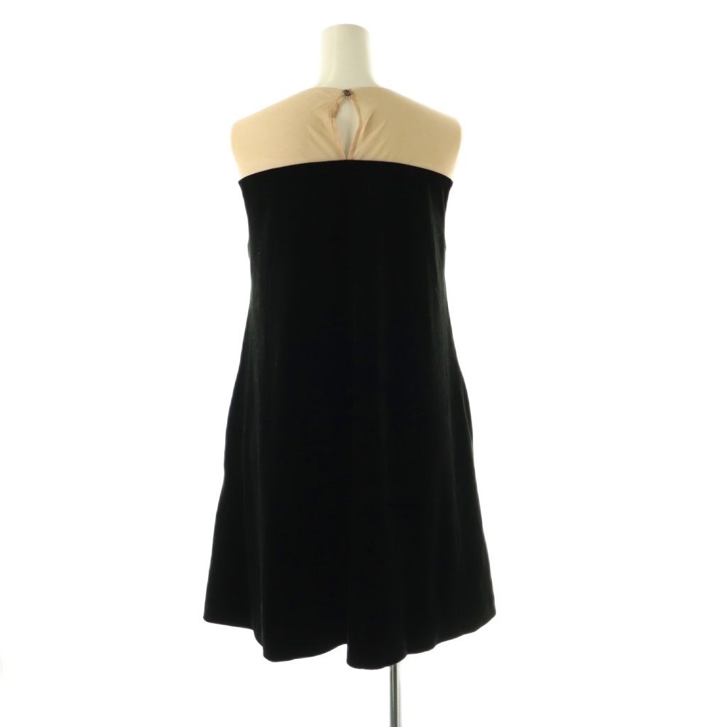 デイジーベロア DAISY VELOUR 06063 切替 ノースリーブ ワンピース 38 ブラック ベージュ ES OS