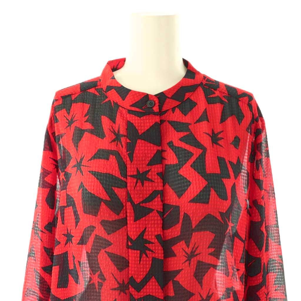 ジルサンダー JIL SANDER ネイビー NAVY 総柄ワンピース ロング 長袖  