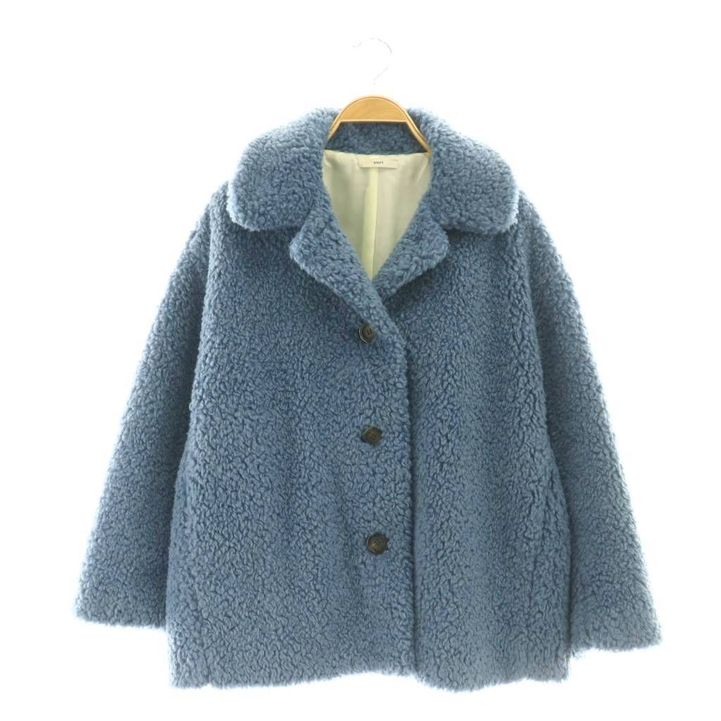 ヨリ yori 24AW スイートボアショートコート アウター F ブルー /DF