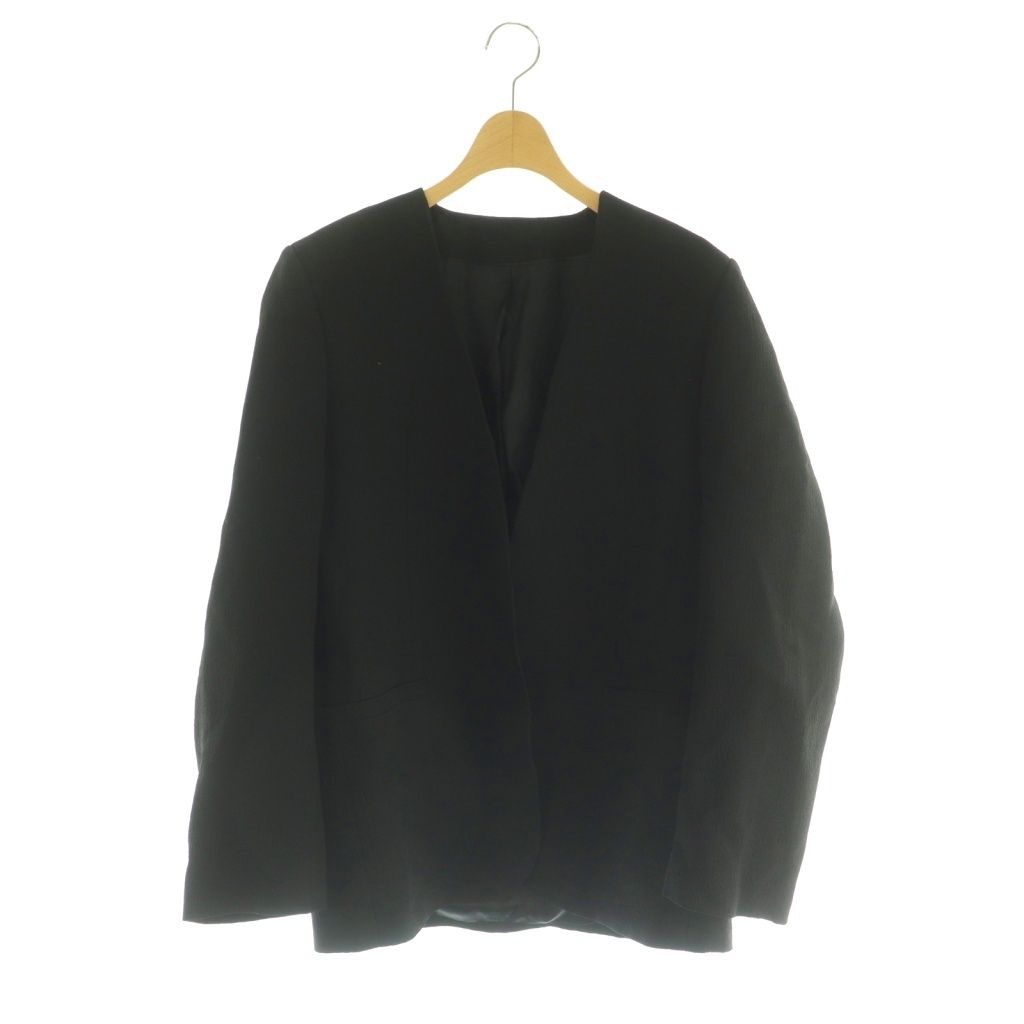 トーテム TOTEME double vent blazer ノーカラージャケット 32 黒 ブラック MI OS