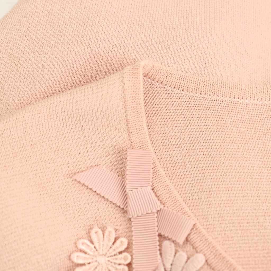 エムズグレイシー M'S GRACY フラワー刺繍ニットカーディガン ジップ