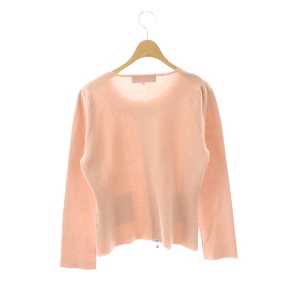 エムズグレイシー M'S GRACY フラワー刺繍ニットカーディガン ジップ