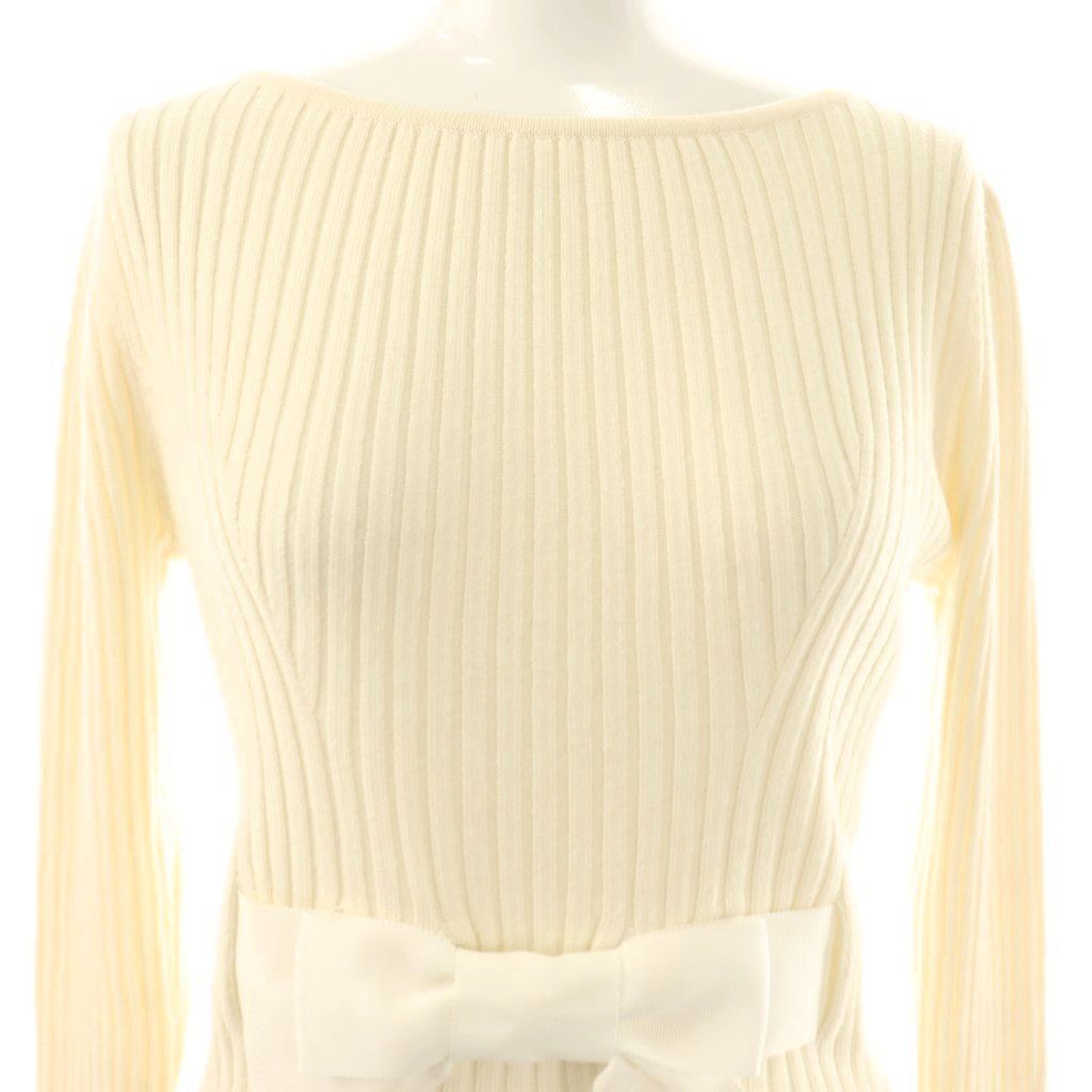 エムズグレイシー M'S GRACY リボンクルーネックニット セーター プル