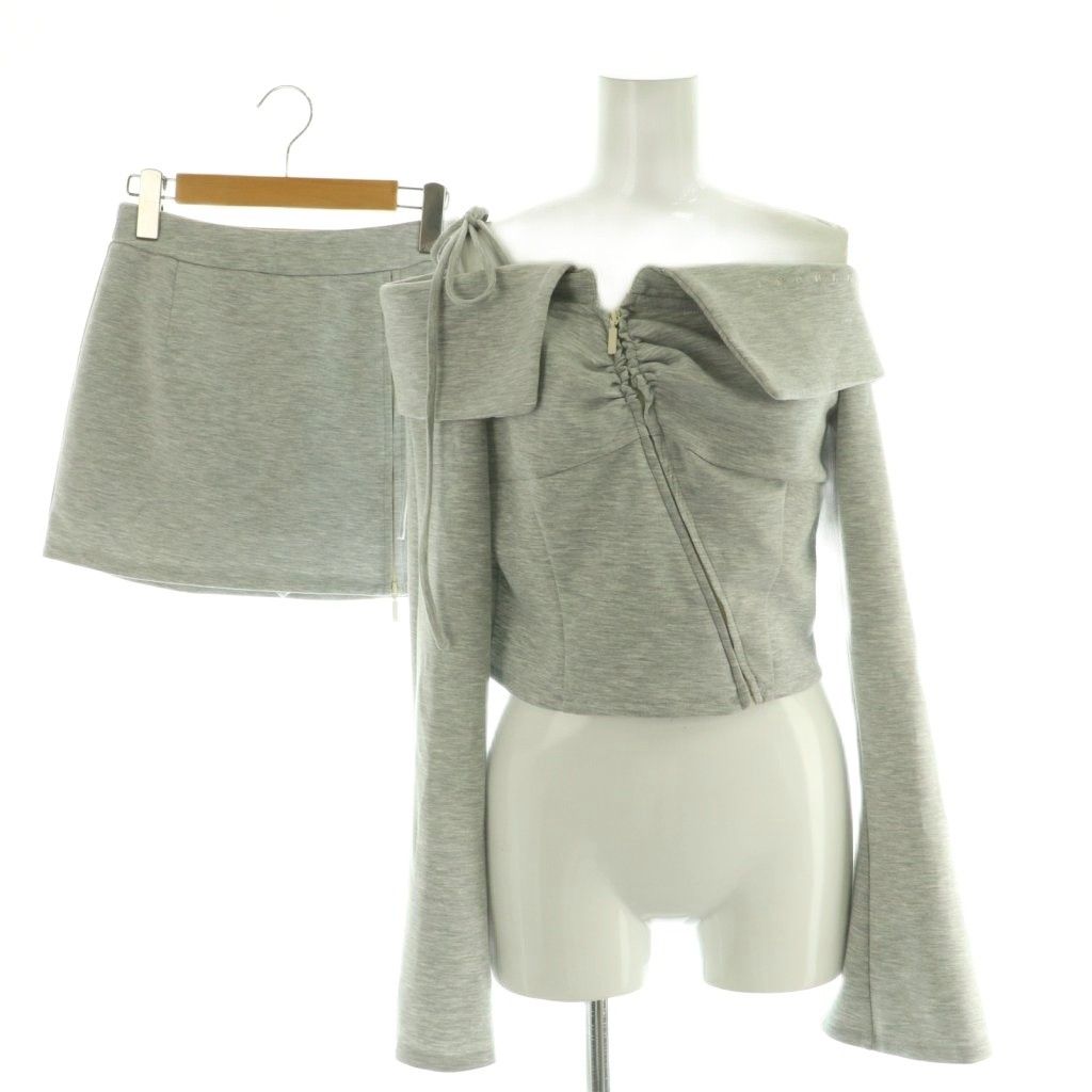 アンドマリー ANDMARY Retina zip set up セットアップ カットソー スカパン F グレー ES OS SH