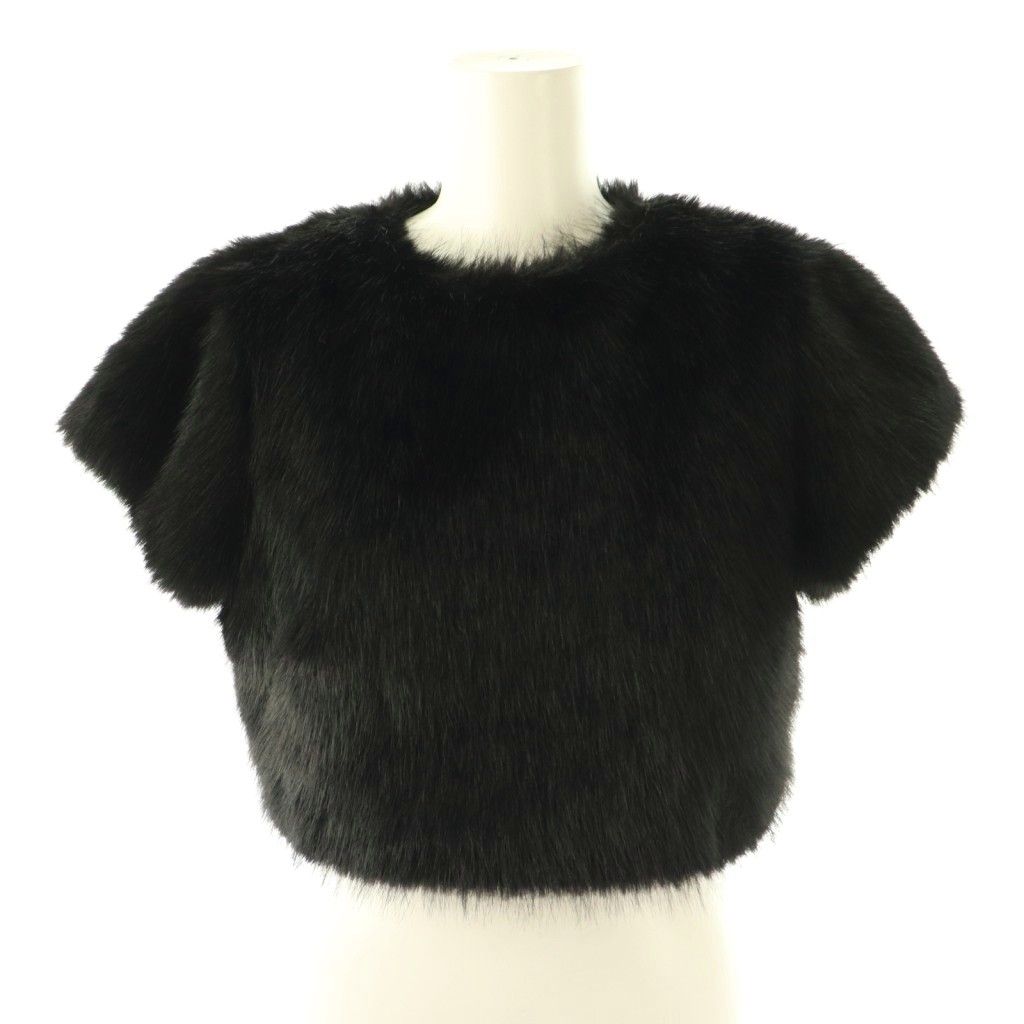 エイミーイストワール eimy istoire 25 AW フェイクファートップス ベスト F ブラック ES OS