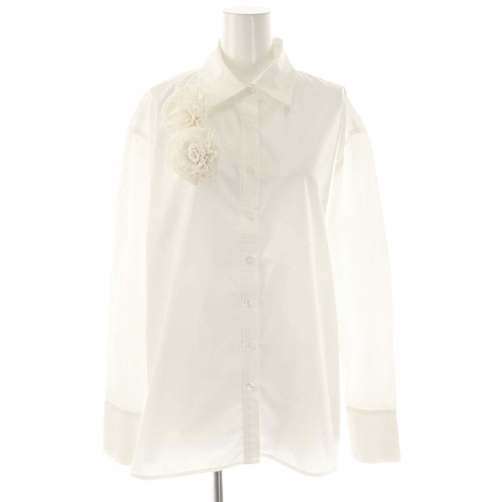 マチャット MACHATT ブローチ付きシャツ 長袖 ホワイト /DO □OS