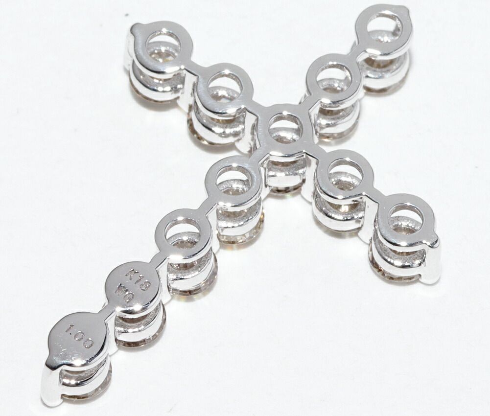ペンダントトップ Pt900 ライトブラウンダイヤ1.00ct クロス - メルカリ