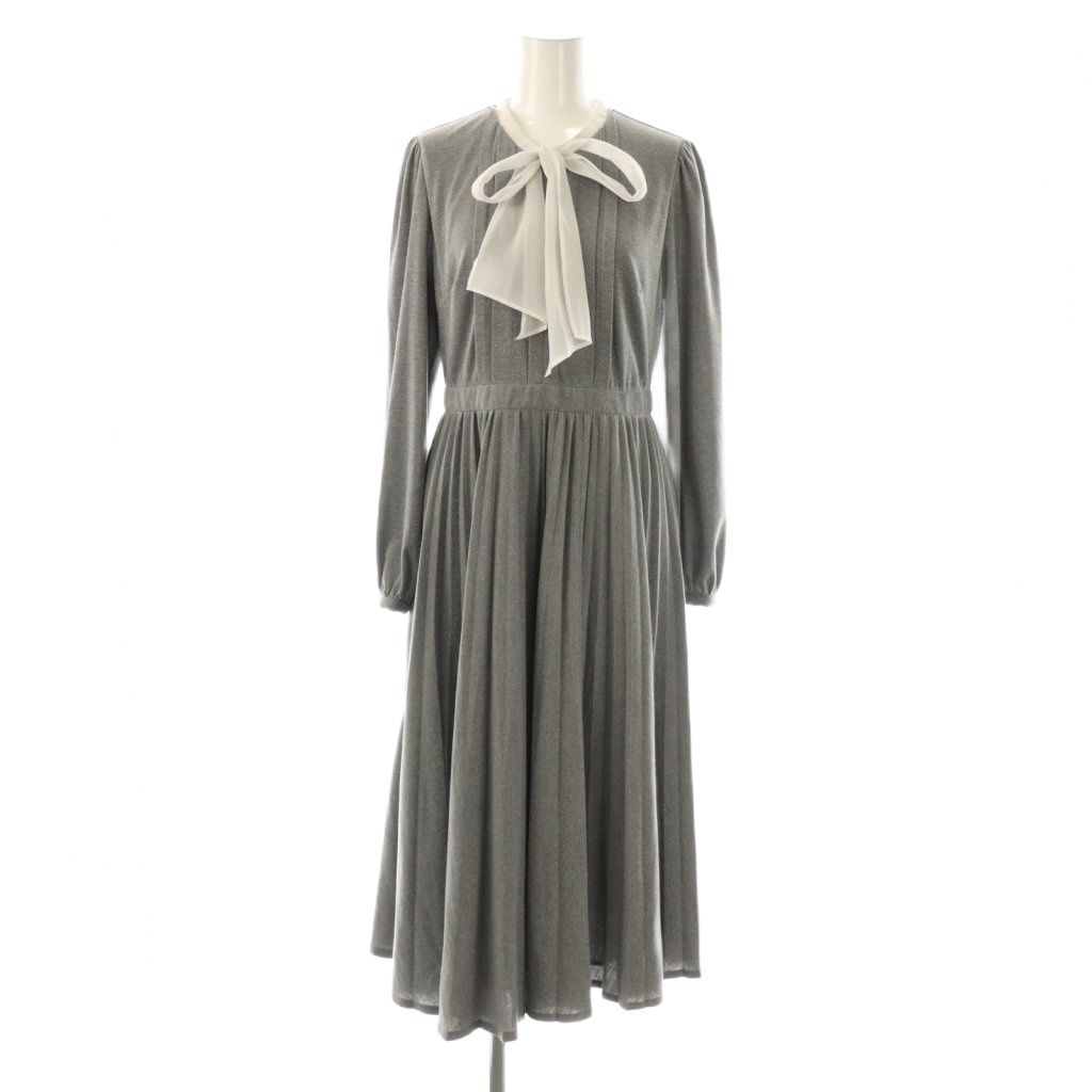 セルフォード CELFORD 23AW プリーツデザインボウタイワンピース 長袖