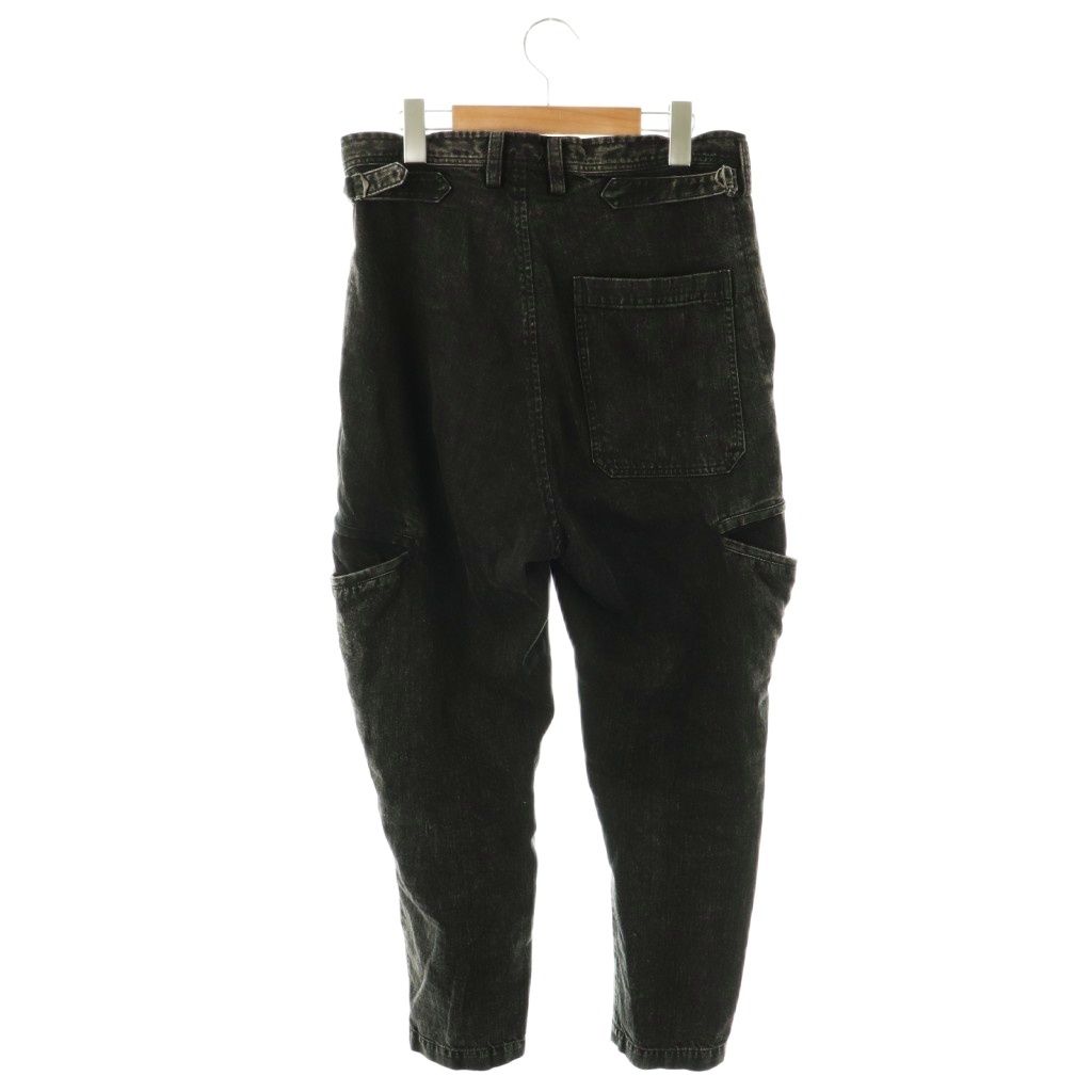 ワイズ Y s 後染め 変形 デニムパンツ ジーンズ ブラック YP P 11 007 CX OS