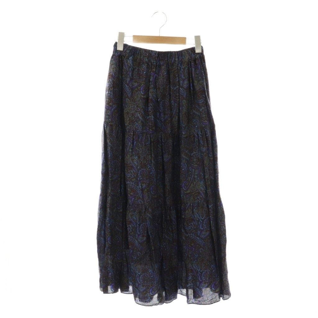 サクラ SAKULA 23 AW ペイズリーロングスカート フ 36 紺 マルチカラー NR OS