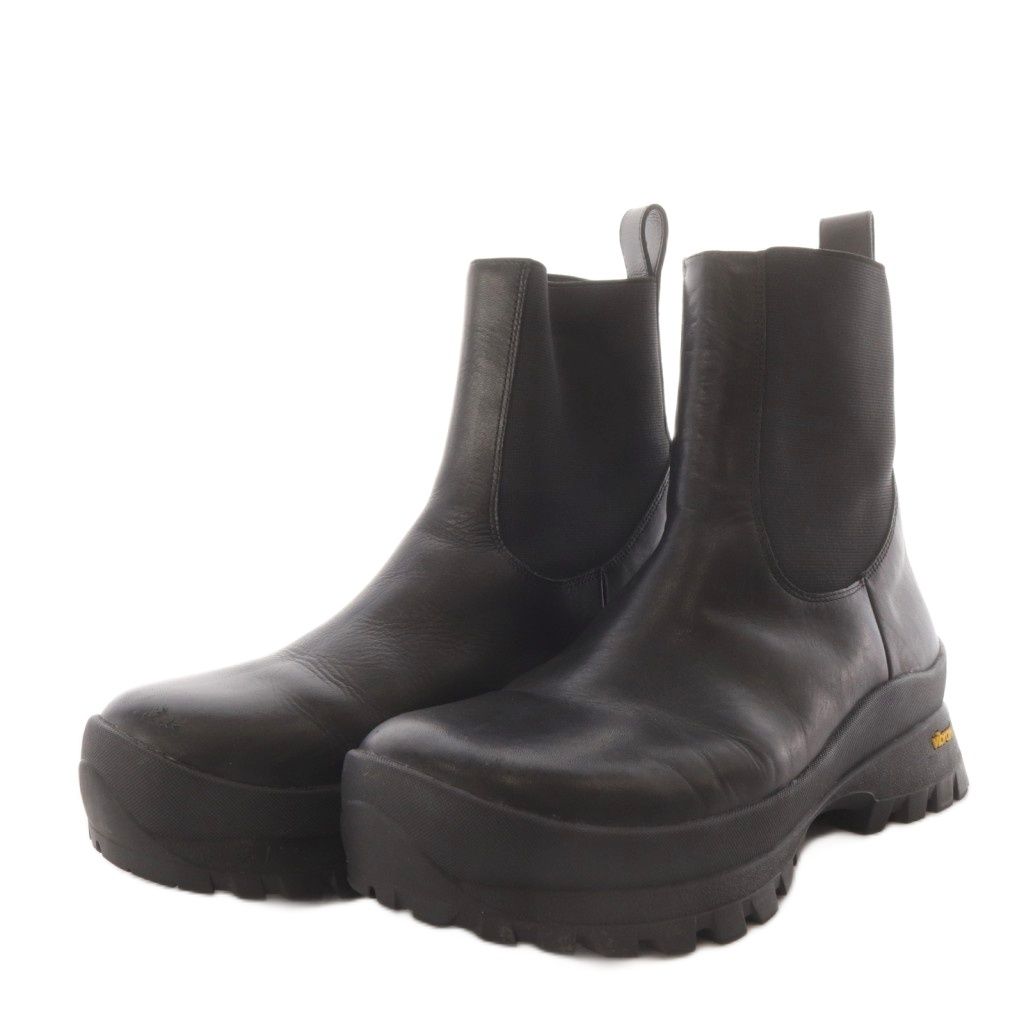 ヌエール nouer Vibram サイドゴアブーツ ショート プラットフォーム レザー 38 ブラック YO 26