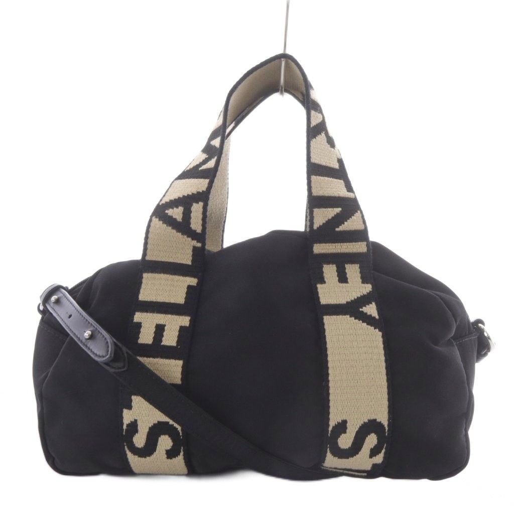 ステラマッカートニー STELLA McCARTNEY ステラロゴ ミニ ボストン バッグ トートバッグ ショルダーバッグ 2 way 斜め掛け ナイロン ブラック YO 4