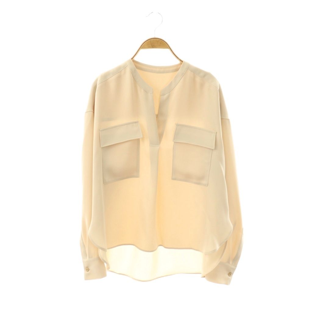 ノーブル NOBLE 25 SS ワークディテールドレープシャツ ブラウス スキッパー プルオーバー ライトベージュ CX OS