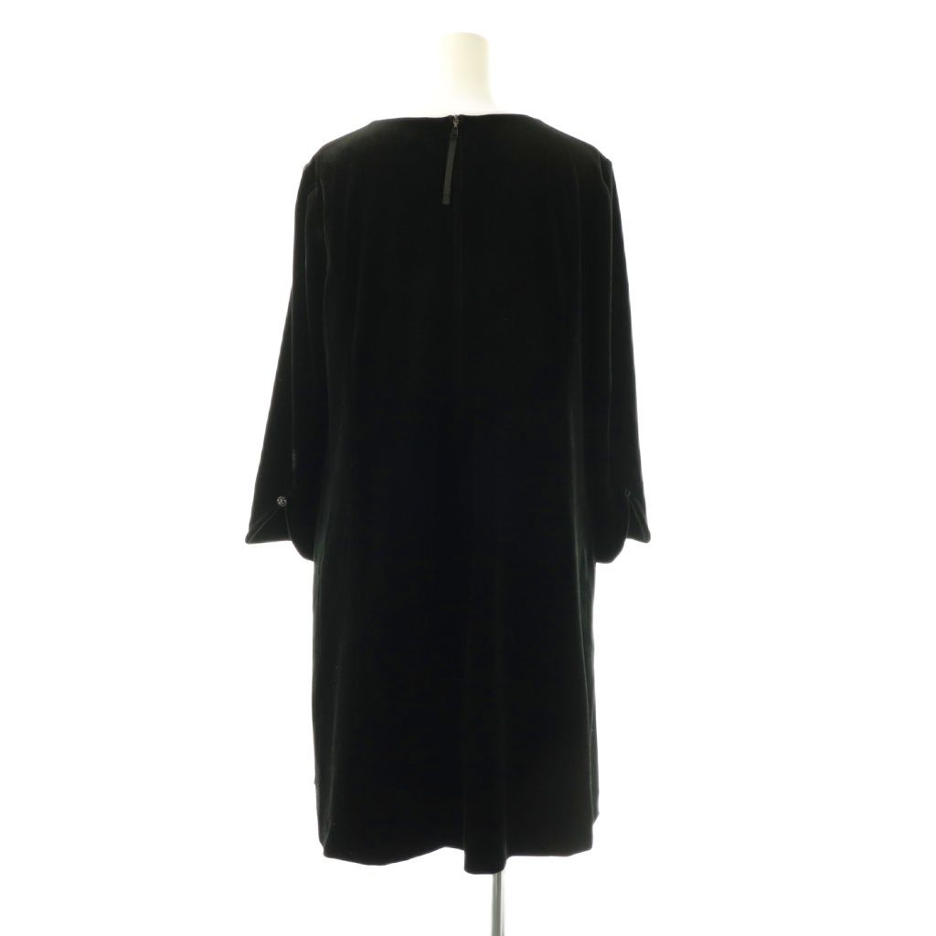 ベロアノワール バイ フォクシー ニューヨーク VELOUR NOIR by FOXEY YORK 37183 Lily Velvet ワンピース 膝丈 ベロア 42 ブラック HK OS