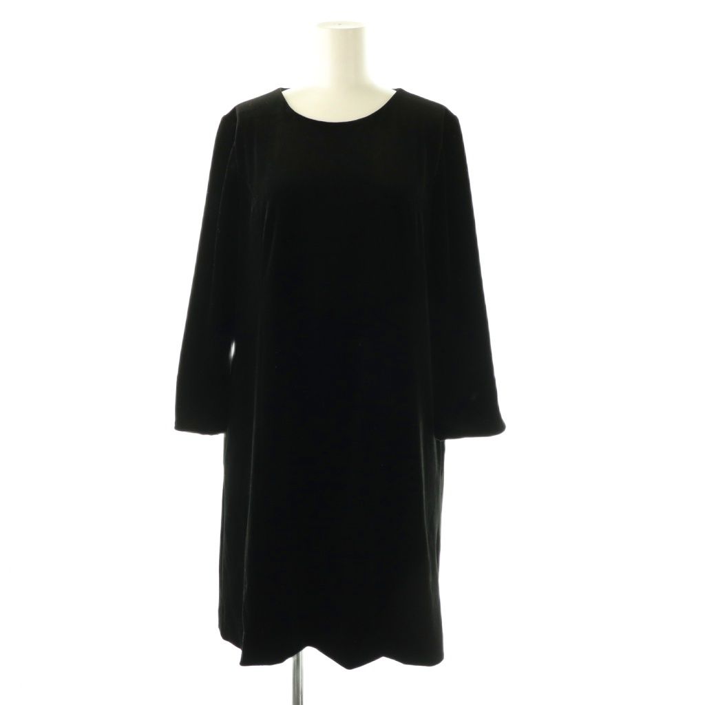 ベロアノワール バイ フォクシー ニューヨーク VELOUR NOIR by FOXEY YORK 37183 Lily Velvet ワンピース 膝丈 ベロア 42 ブラック HK OS
