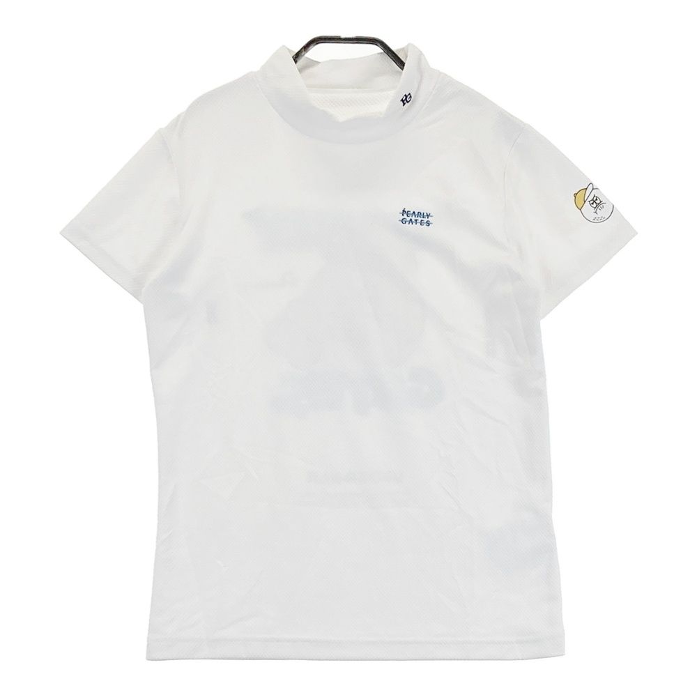 サイズ 1 PEARLY GATES パーリーゲイツ 2025年 ハイネック 半袖Tシャツ ボールくん ホワイト系 ゴルフウェア レディース ストスト