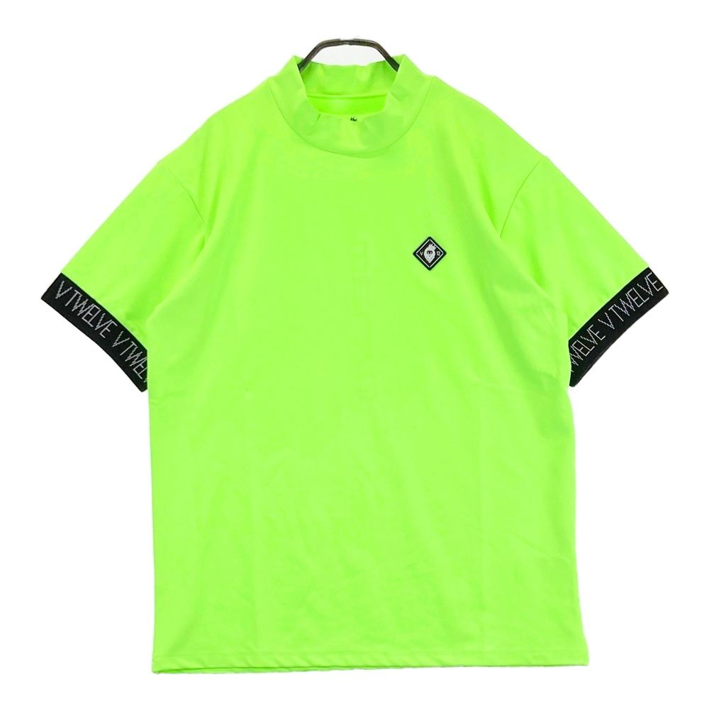 サイズ L V 12 ヴィトゥエルヴ 2025年モデル モックネック 半袖Tシャツ イエロー系 ゴルフウェア メンズ ストスト