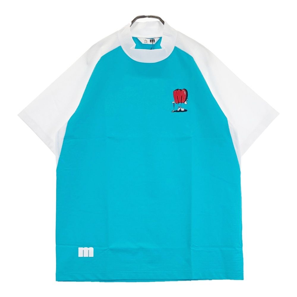 サイズ LL MUNSING WEAR マンシングウェア 2025年モデル ハイネック 半袖Tシャツ ブルー系 ゴルフウェア メンズ ストスト