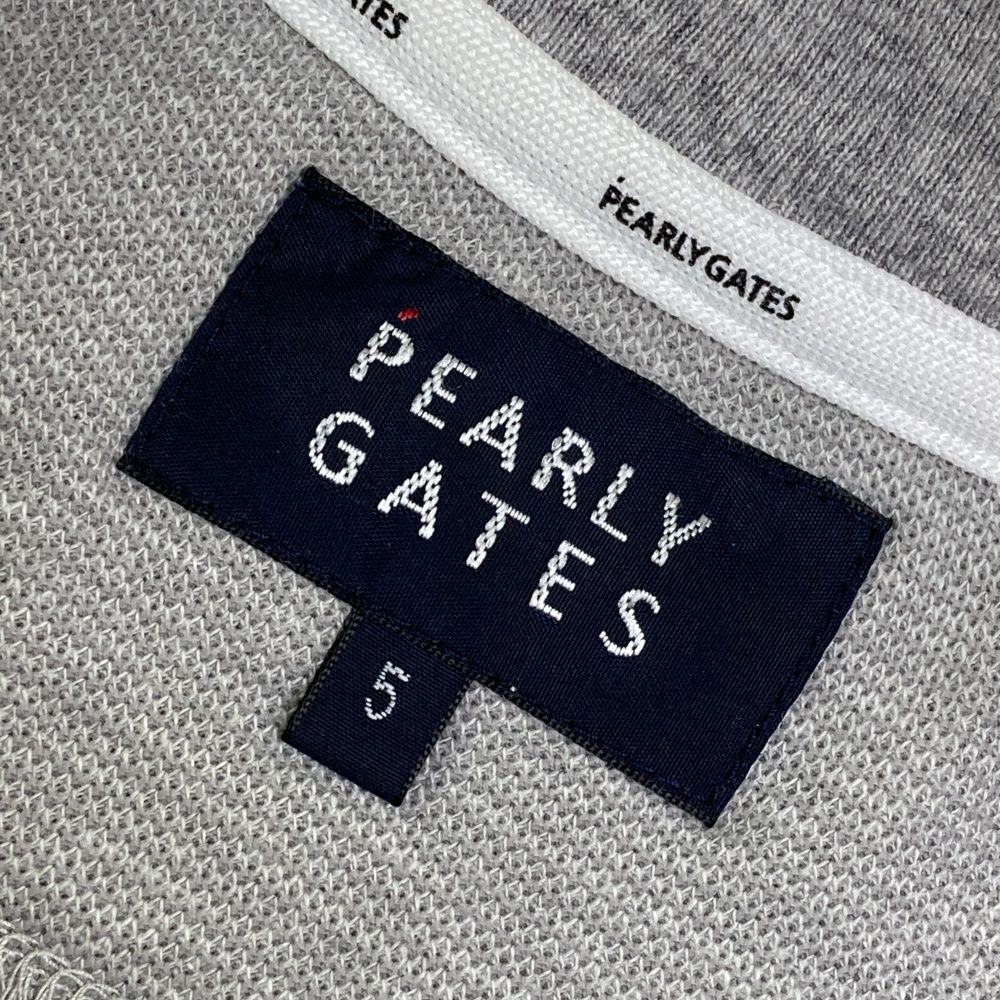 サイズ 5 PEARLY GATES パーリーゲイツ 2025年モデル 半袖Tシャツ グレー系 ゴルフウェア メンズ ストスト シャツ メンズウェア ゴルフ