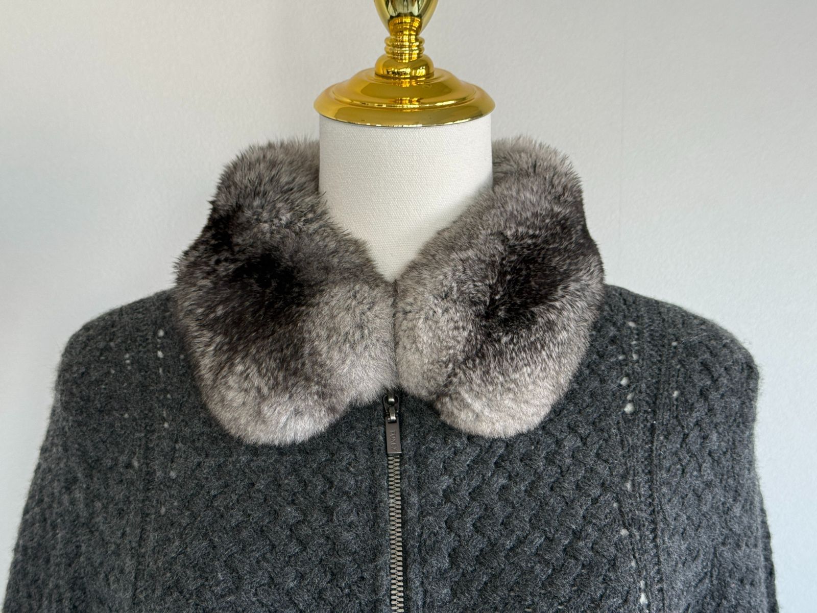 FOEXY/フォクシーブティック チンチラ ニットジャケット38 カシミヤ100