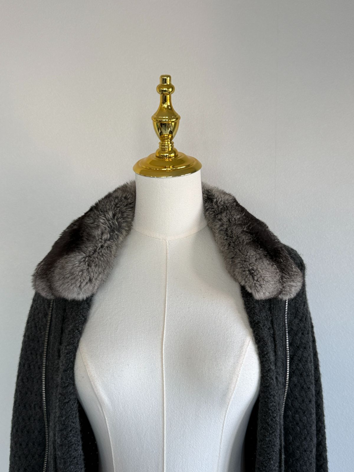 FOEXY/フォクシーブティック チンチラ ニットジャケット38 カシミヤ100