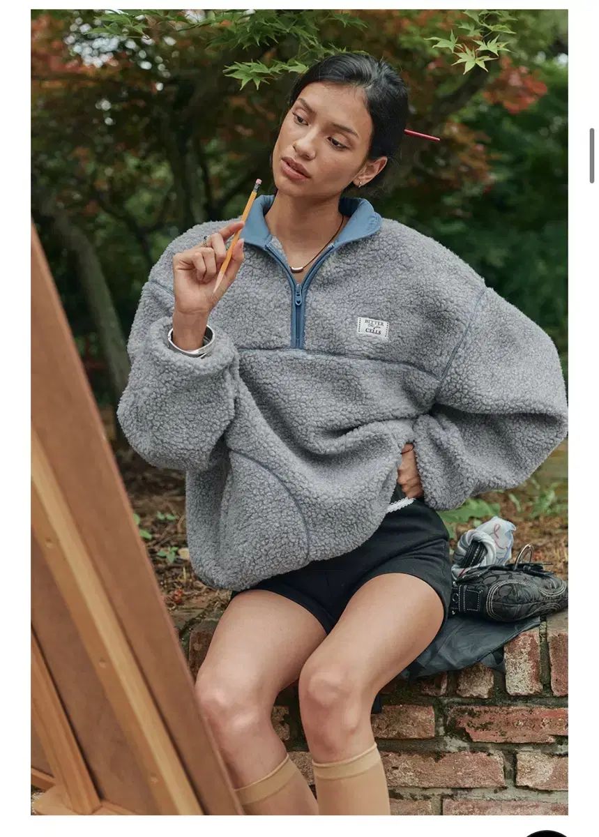 ビターセルズ フリース ハーフ ジップアップ チャコール