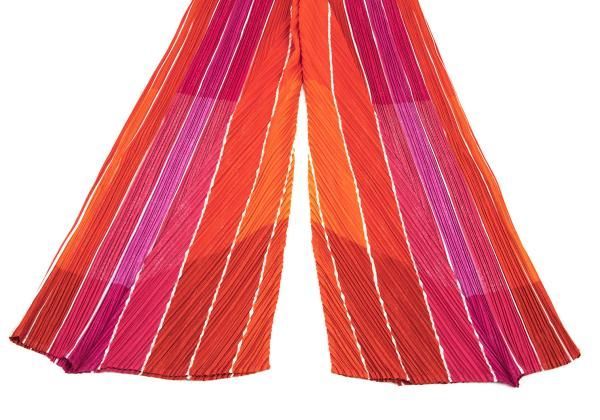 プリーツプリーズPLEATS PLEASE バイアス切替プリーツストライプパンツ