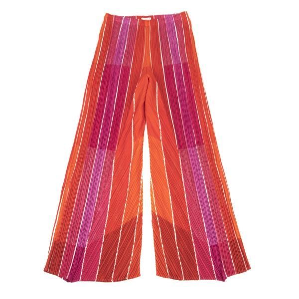 プリーツプリーズPLEATS PLEASE バイアス切替プリーツストライプパンツ