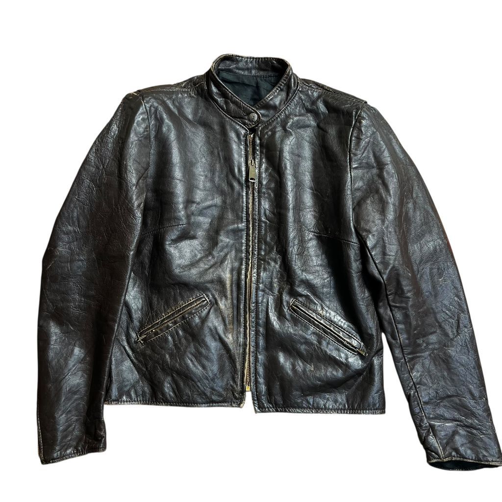 1960 s BROOKS レザー シングルライダース TALONジップ レディースS相当 ヴィンテージ