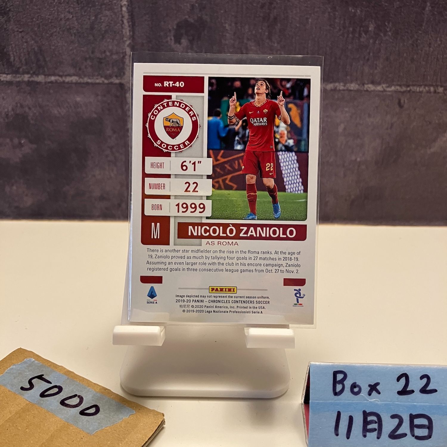 2019-20 Panini Chronicles Contenders Nicolo Zaniolo AS ROMA RC