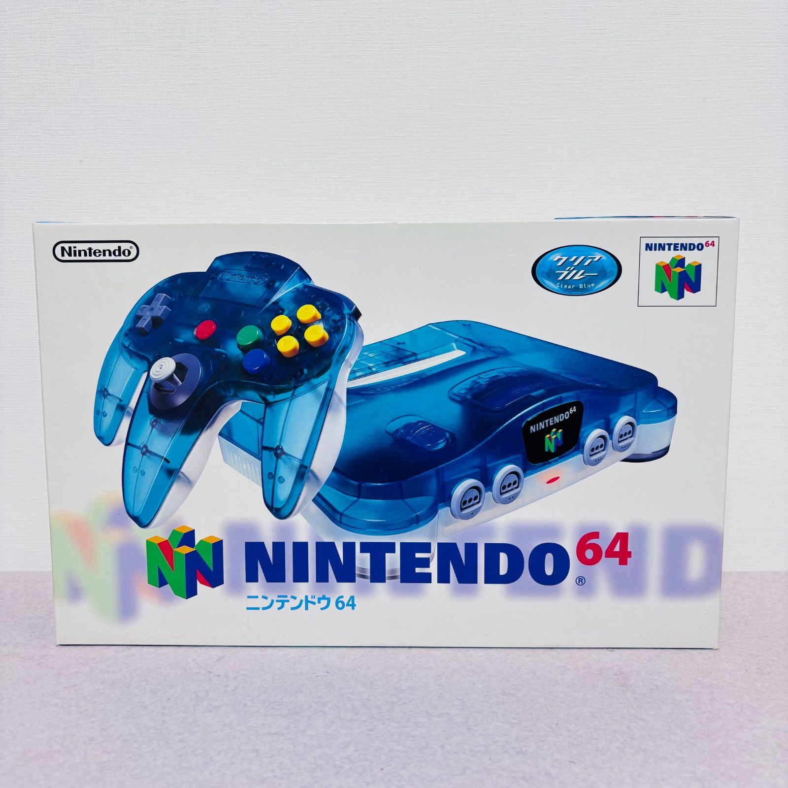 □【極美品】クリアブルー ニンテンドー64 NINTENDO ニンテンドー
