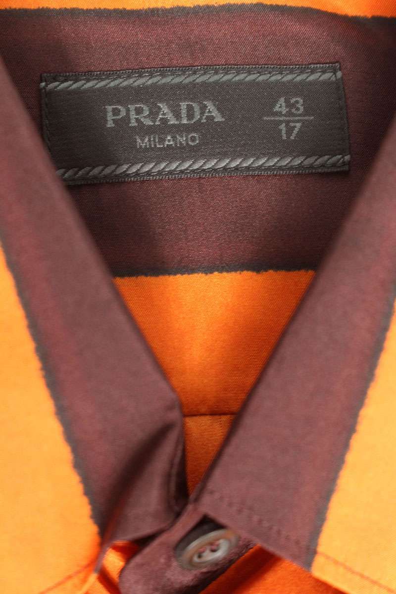 プラダ PRADA - UCN425 トライアングルストライプシルク長袖 長袖