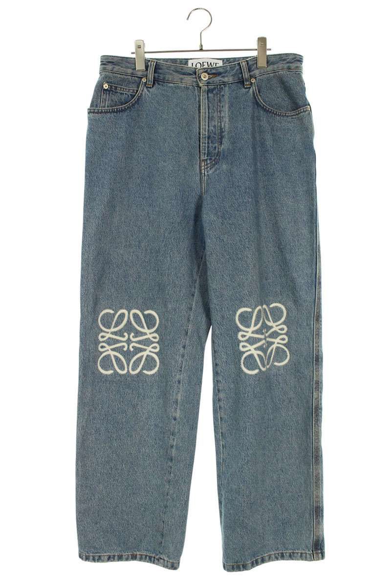 ロエベ サイズ:46  H526Y11WA6 アナグラム刺繍バギーデニムパンツ 中古 SB01 ロエベ H526Y11W14 アナグラム刺繍バギーデニムパンツ メンズ 50 ※12