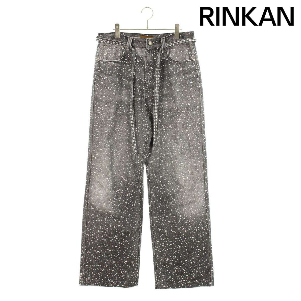 バースオブロイヤルチャイルド サイズ:XXL  3D Printing Washed 20k Swarovski Diamond ラインストーンウォッシュドデニムパンツ 中古 BS99 バースオブロイヤルチャイルド 3D Printing Washed 20k Swarovski