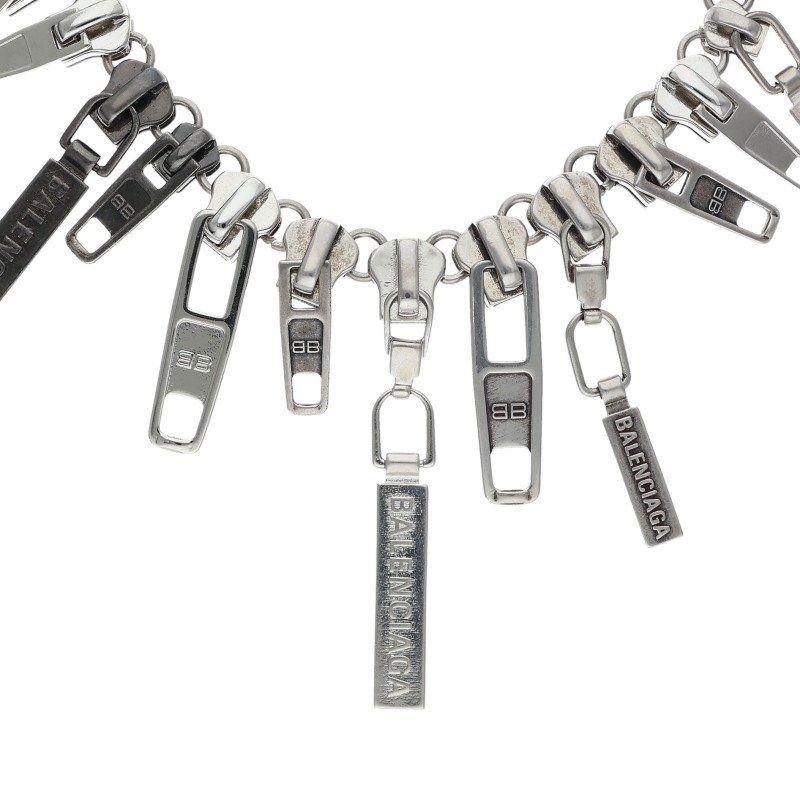 バレンシアガ ジップデザインチェックチョーカーネックレス メンズ ※12