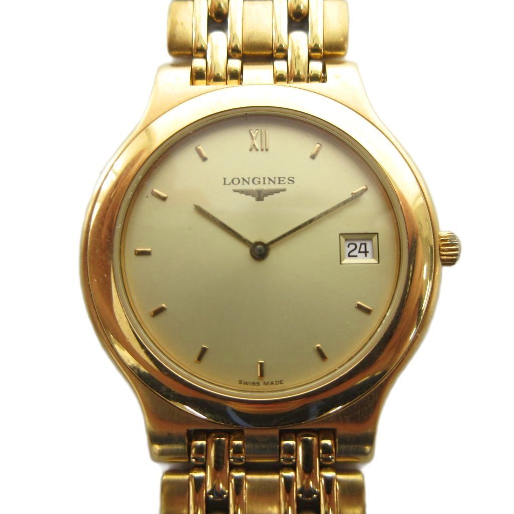 ロンジン 腕時計 ウォッチ クォーツ ラウンド デイト ゴールド文字盤 2針 L 7 647 2 ゴールドカラー FF