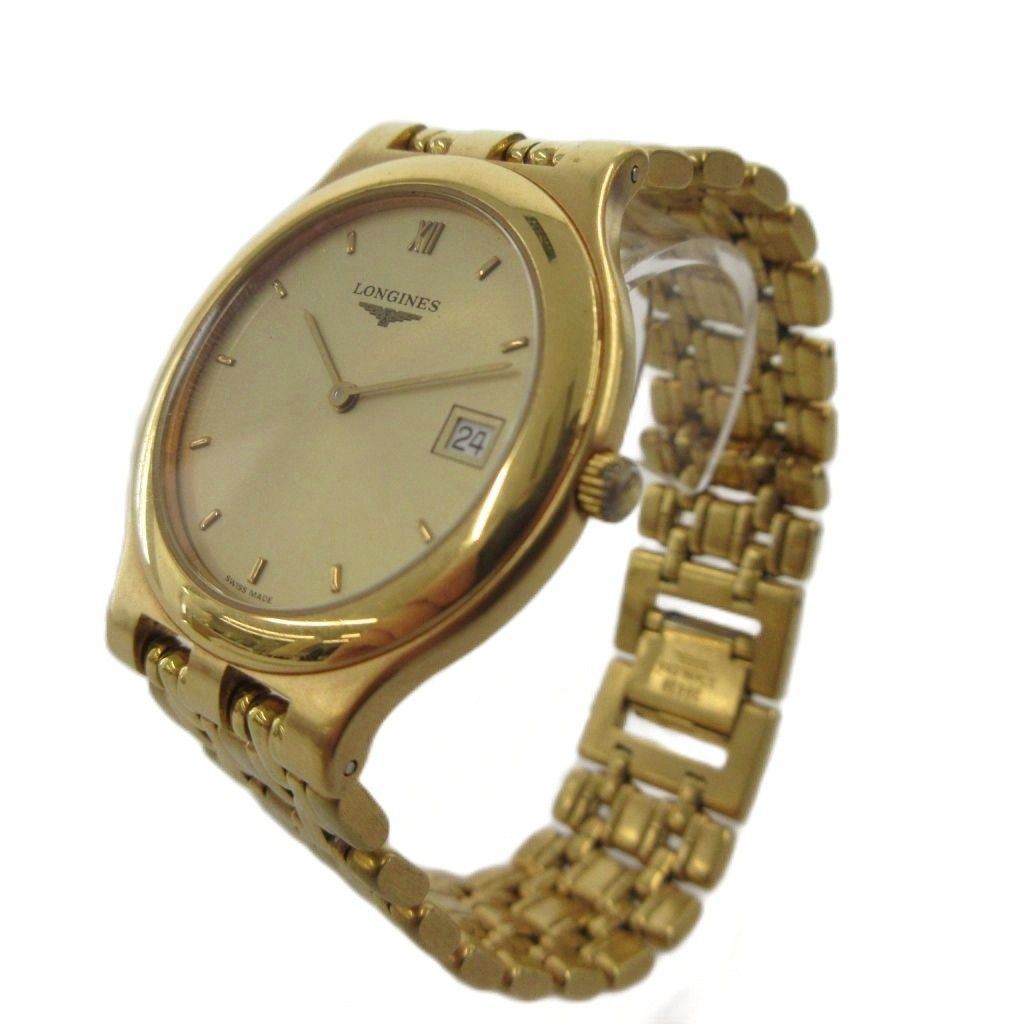 ロンジン 腕時計 ウォッチ クォーツ ラウンド デイト ゴールド文字盤 2針 L 7 647 2 ゴールドカラー FF