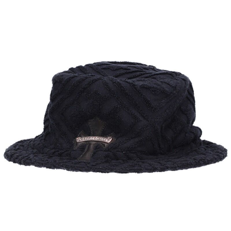 クロムハーツ サイズ:S  HAT U CHUM FBRC クロスパッチ付きパイル地バケットハット 中古 SS07 クロムハーツ HAT U CHUM FBRC クロスパッチ付きパイル地帽子 メンズ L