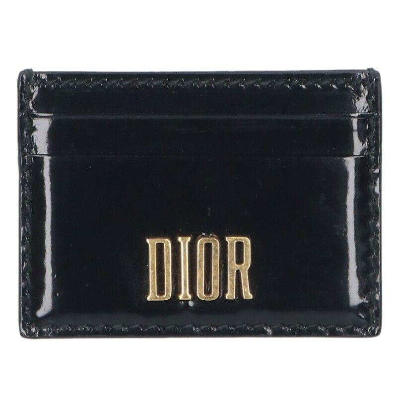 ディオール ケース ホルダー ブラック パテントレザー Dior ディオール パテントレザーロゴカードケース メンズ ※12/28～1/6 発送