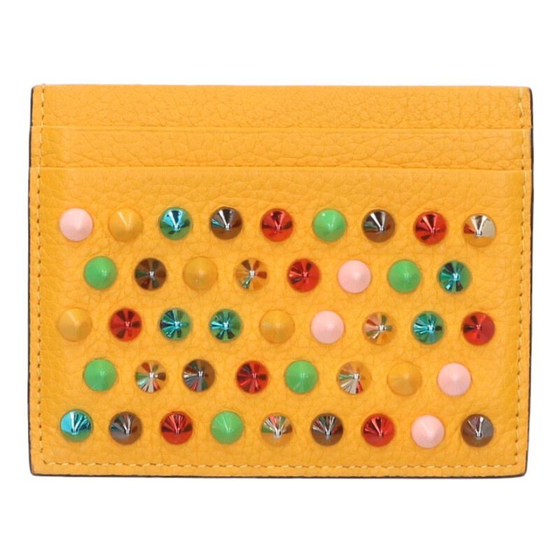 クリスチャンルブタン スタッズ装飾レザーカードケース メンズ ※12/28