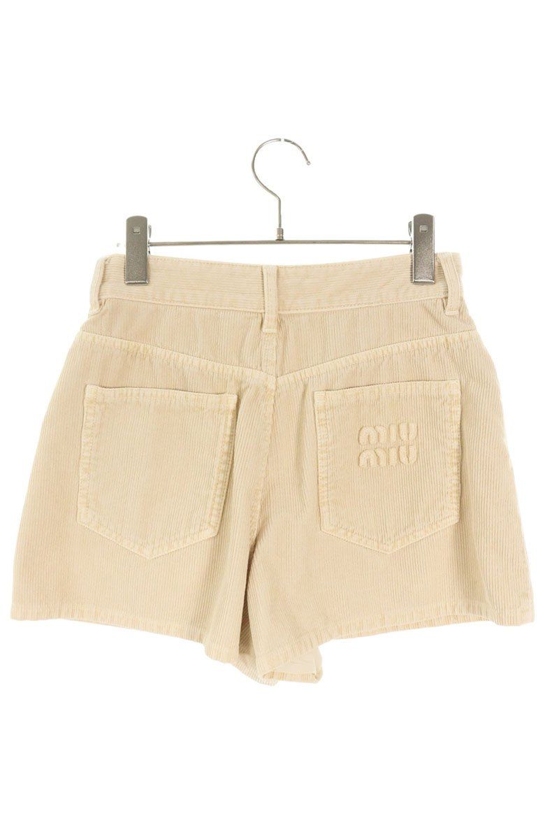  ミュウミュウ MP 1728 ロゴワッペンガーメントダイベルベットハーフパンツ レディース 36 12 28～1 6 発送 問い合わせ遅延 ショートパンツ ハーフパンツ パンツ