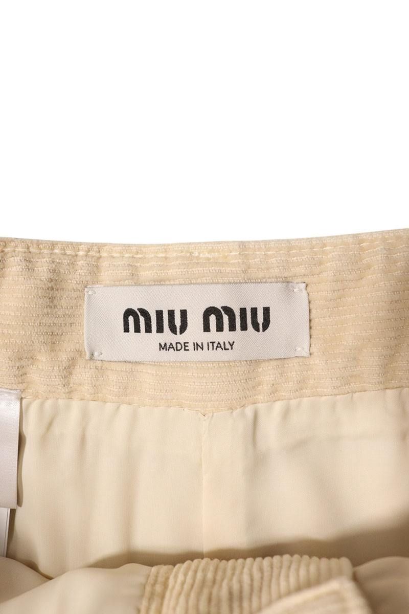 ロゴワッペンガーメントダイベルベットハーフパンツ レディース