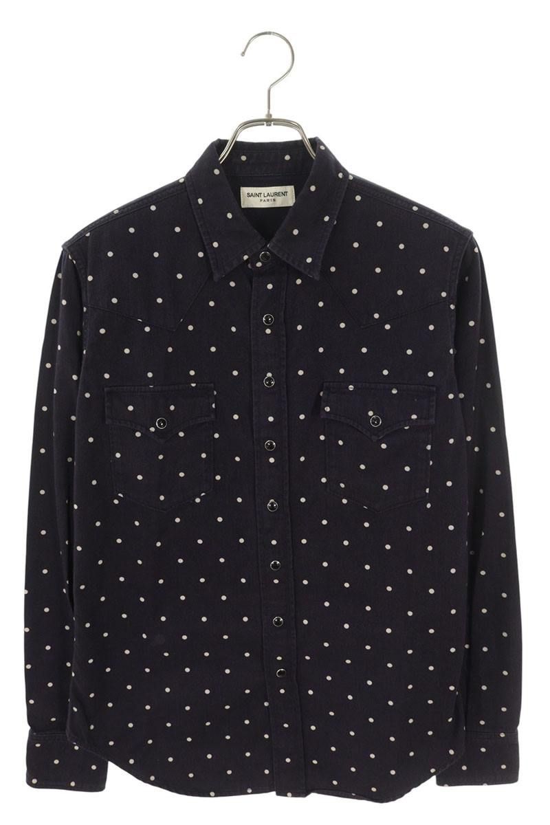 サンローランパリ 597059 Y535C ドット長袖シャツ メンズ M ※12/28～1