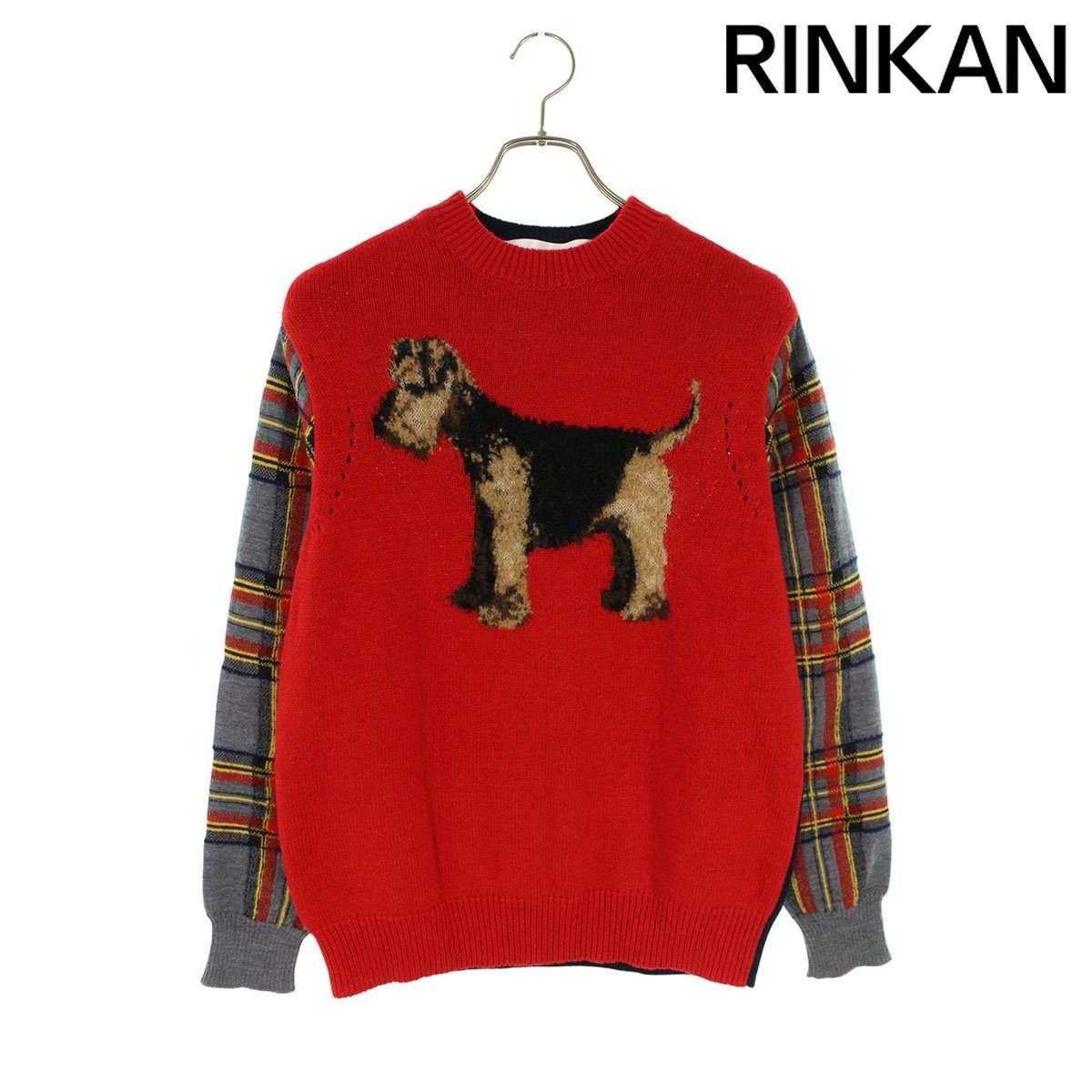 タオコムデギャルソン 23 AW TL N 028 AD 2025 袖チェック切替ドッグウールニット メンズ M 12 28～1 6 発送 問い合わせ遅延