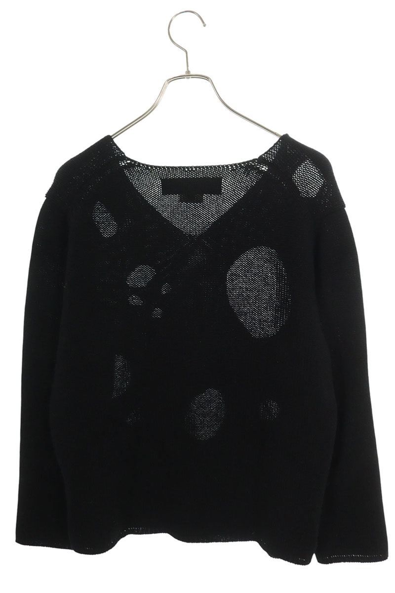 コムデギャルソンオムプリュス サイズ:S  14AW  PN-N026 AD2014穴あき加工ニット 中古 BS99 コムデギャルソンオムプリュス PN-N026 ホーリー期 AD2014ホール