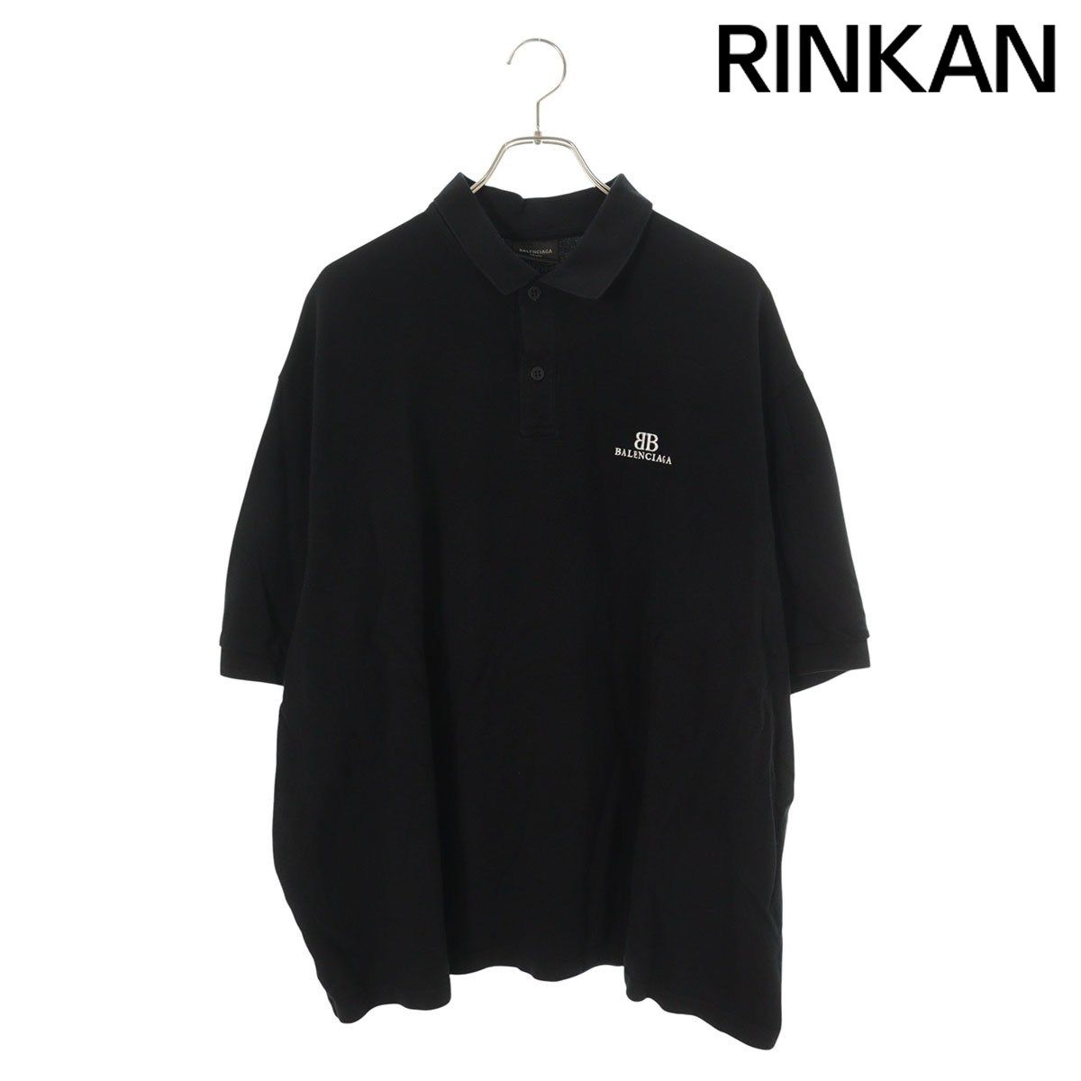 バレンシアガ 791001 TQVM 7 ロゴ刺繍オーバーサイズ半袖ポロシャツ メンズ 2 12 28～1 6 発送 問い合わせ遅延