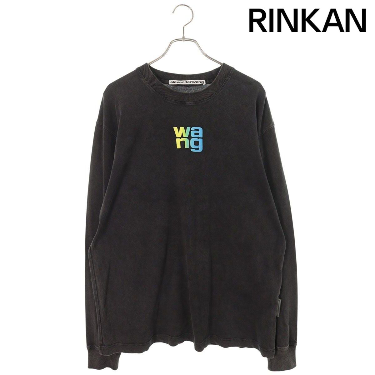 alexanderwang 長袖カットソー S UNISEX LONG-SLEEVE TEE IN ACID WASH JERSEY in ACID BLACK