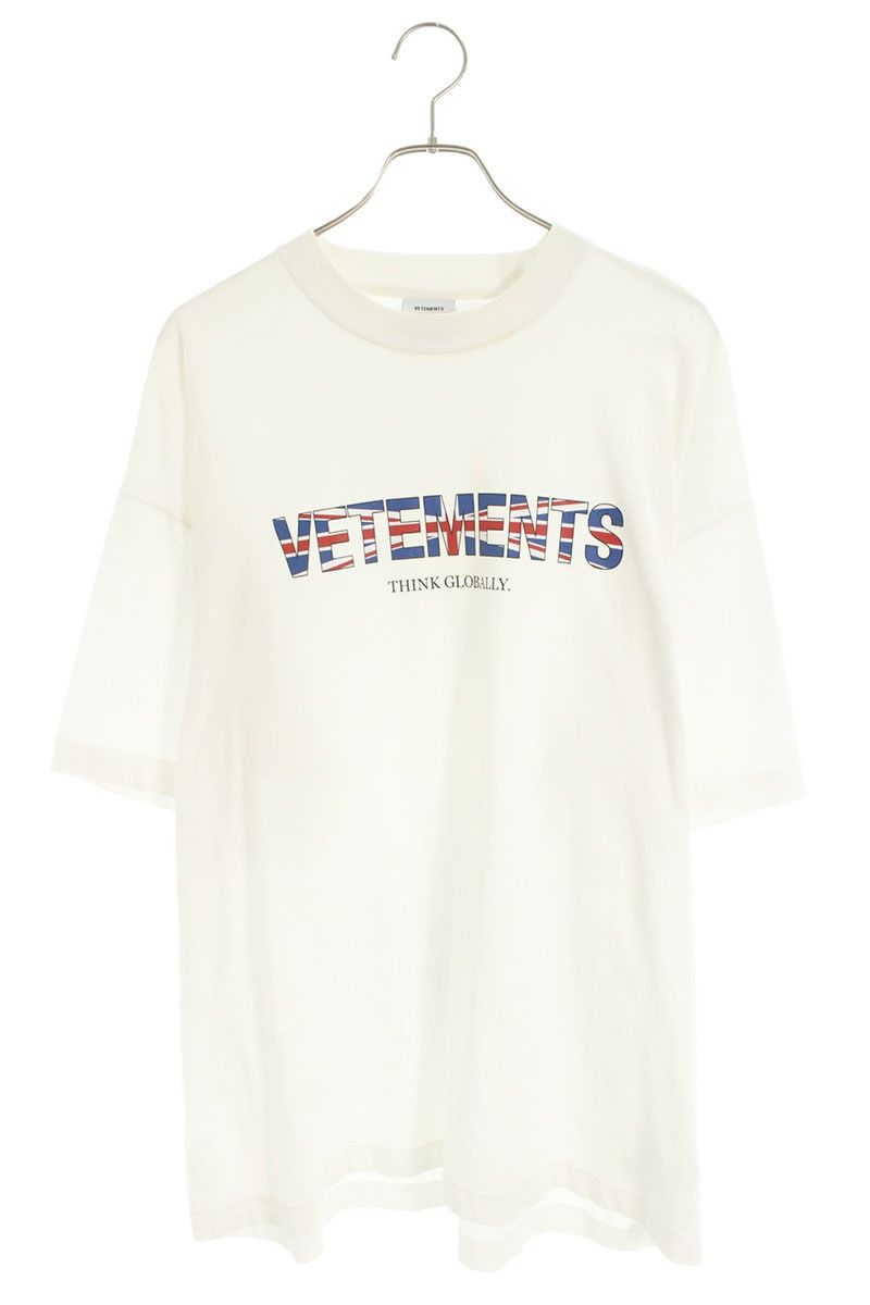 ヴェトモン サイズ:S  UA52TR2900U UKロゴプリントTシャツ 中古 SB01 ヴェトモン UA52TR290U フロントロゴプリントTシャツ メンズ M ※12/28