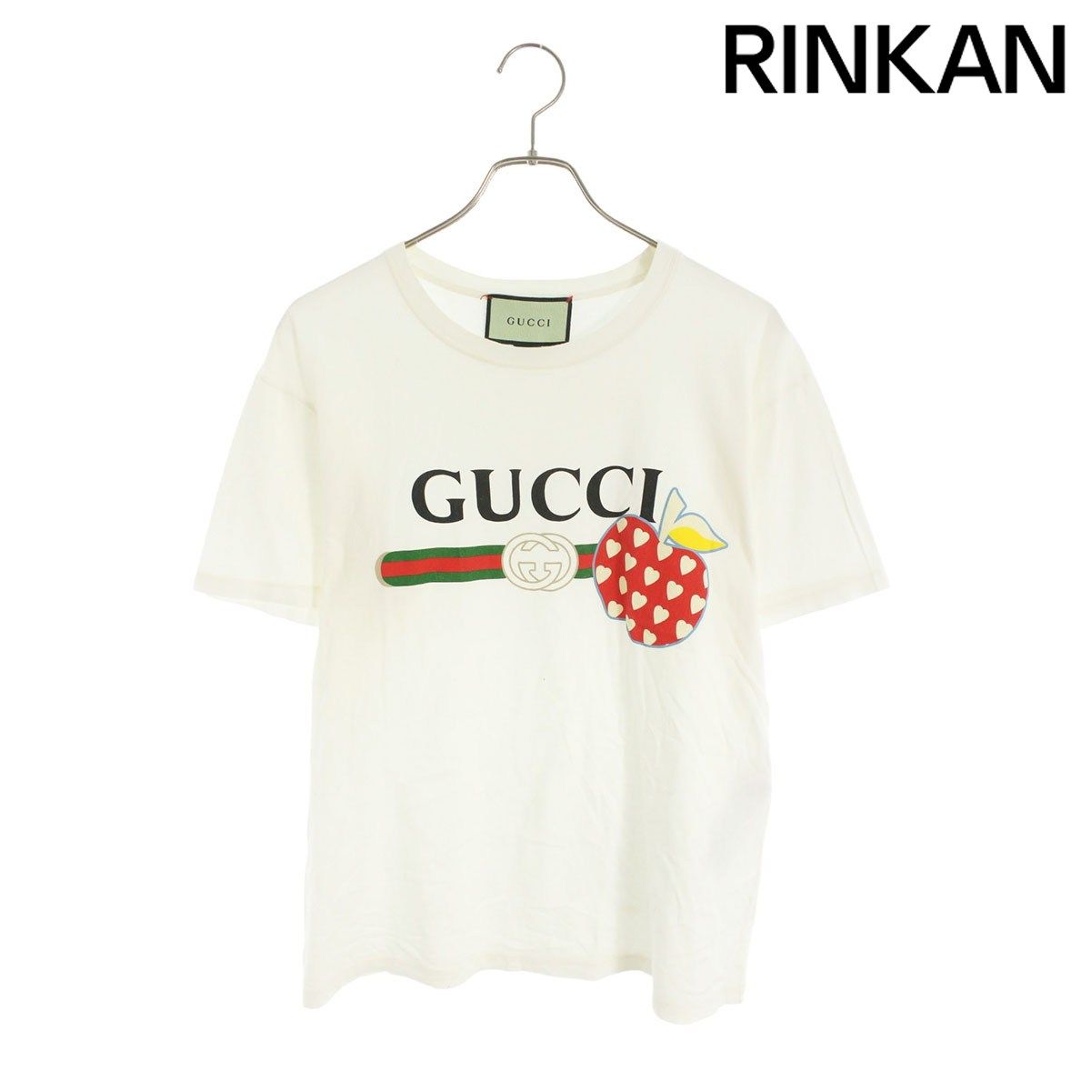 グッチ 548334 XJDNC リンゴロゴプリントTシャツ メンズ S ※12/28～1/6